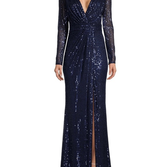 Mac Duggal sequined evening gown midnight size 16 - Picture 3 of 8